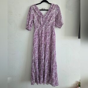 Chic Paisley Maxi Dress in Purple